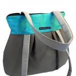 Turquoise With Gray - Eco Friendly Shoulder Bag /..