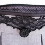 Clutch / Purse / Bag - Elegance Lace And Gray..