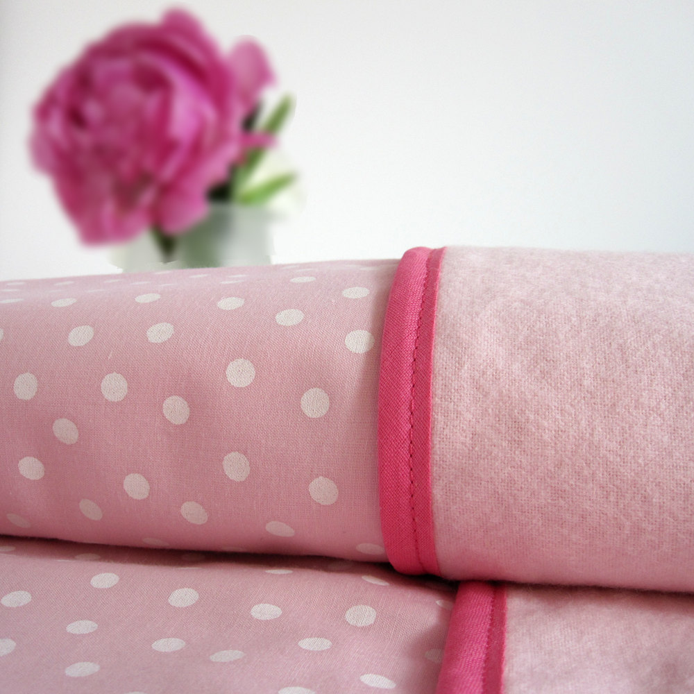 Eco Friendly Baby And Toddler Blanket - Pink Polka Dots