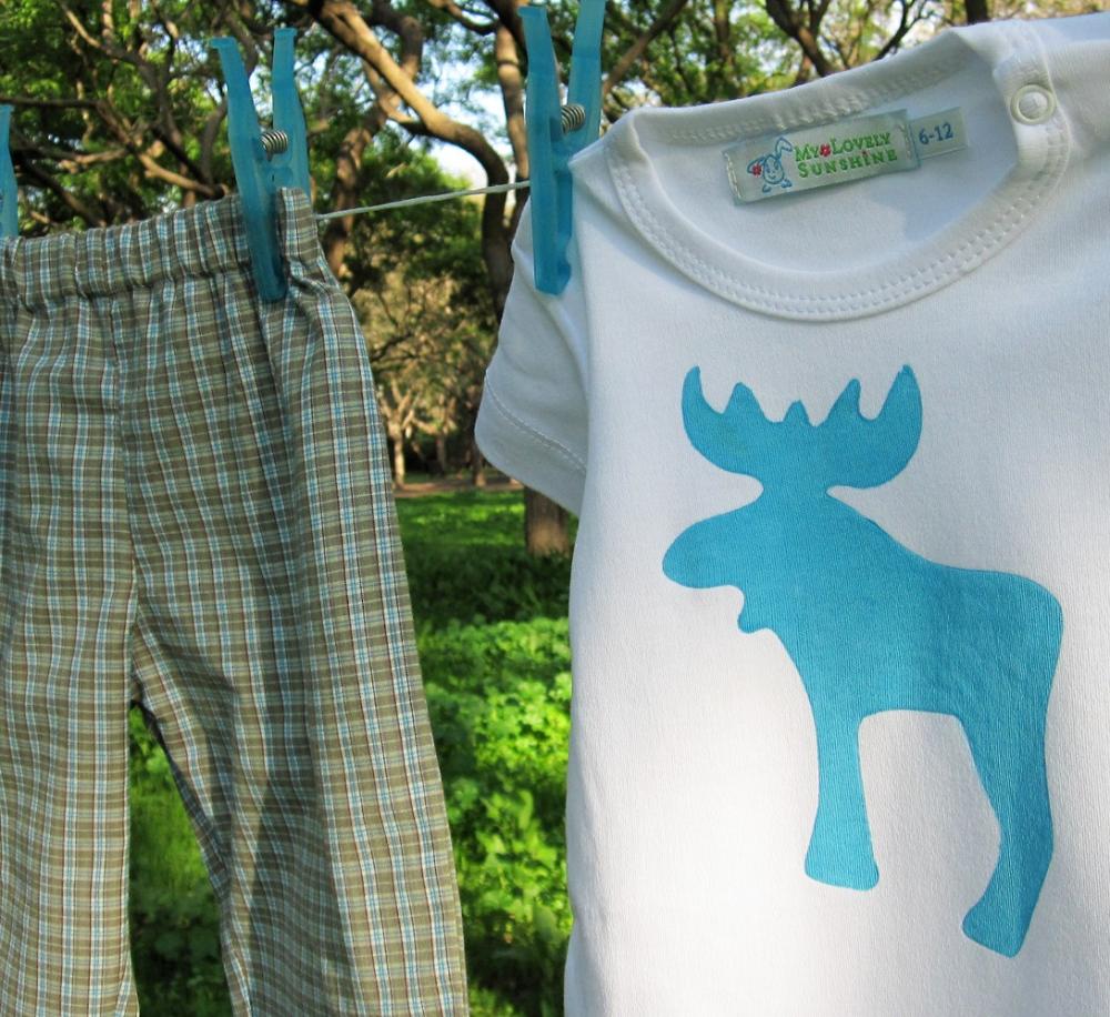 Baby Clothing Set - Turquise Moose
