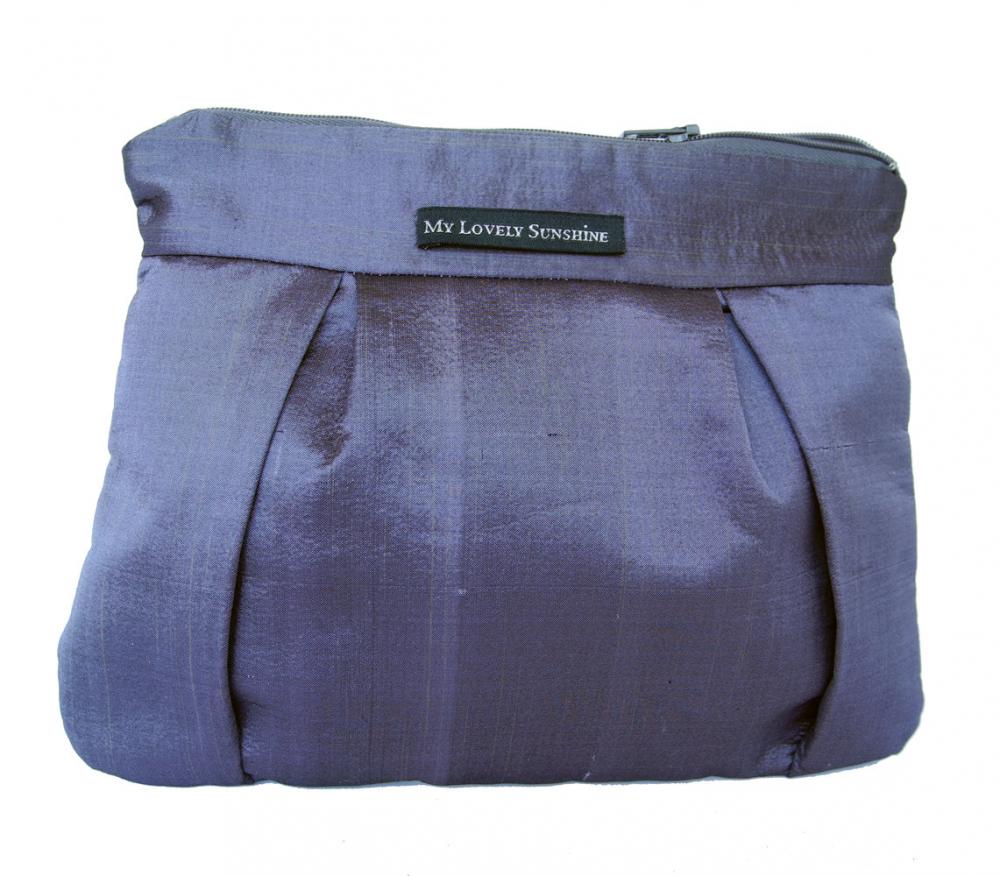 Clutch / Purse / Bag - Midnight Gray Silk